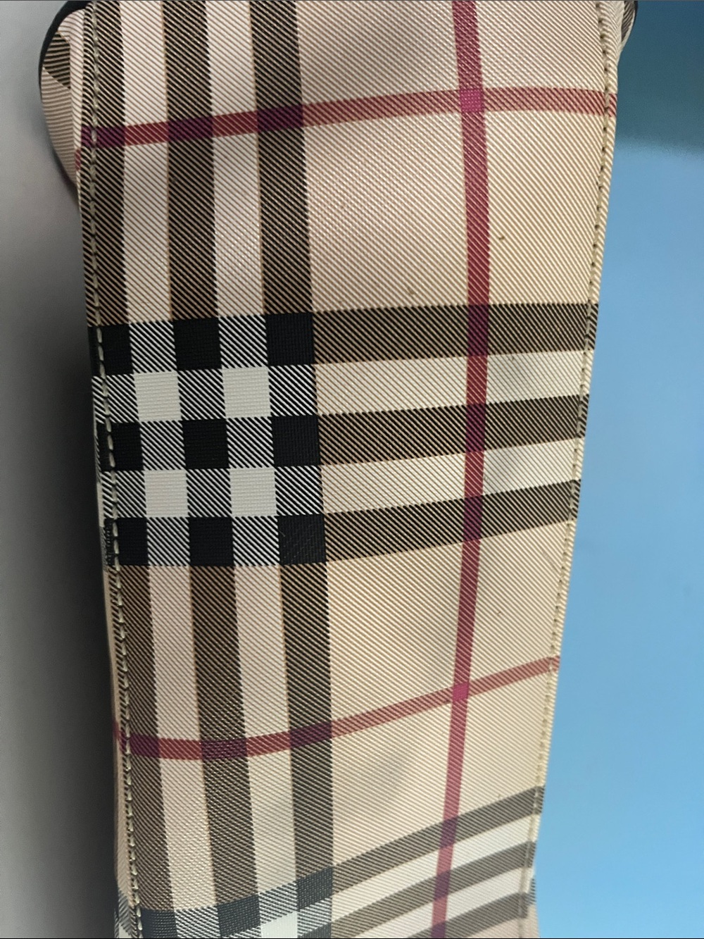 Classic Plaid Satchel Handbag in Beige - Picture 16 of 16